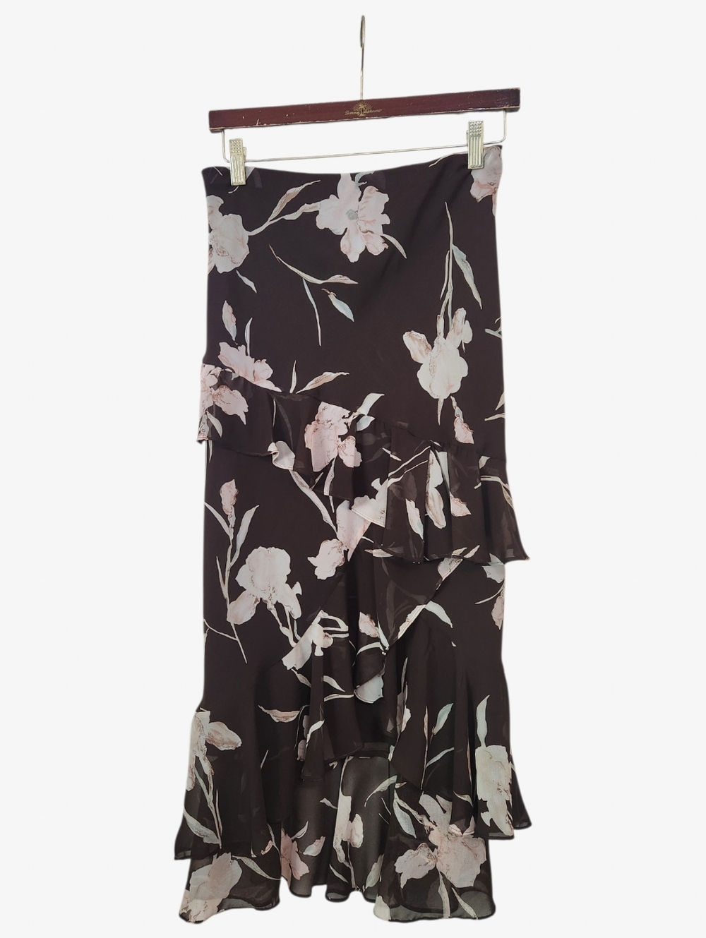 Chaps Floral Boho Cottagecore Hi-Lo Flowy Skirt Size XL